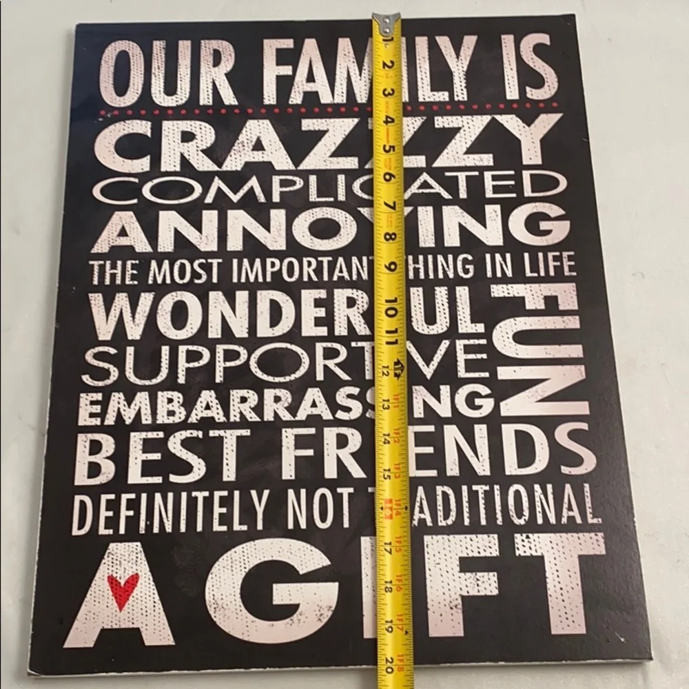 Stupell Our Family typographic wood sign